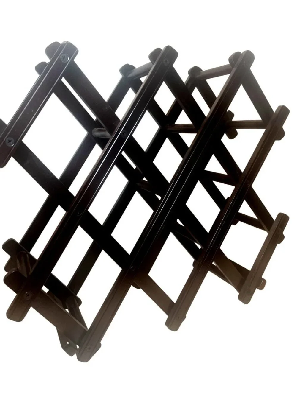 Expandable Wooden Wine Racks or Towel Holders Dark Brown and Light Finish Compac
